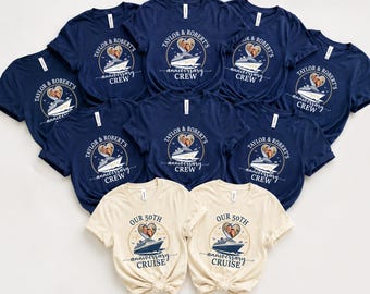 Personalized 50th Anniversary Cruise Custom Photo Shirt Family Vacation Matching Tee