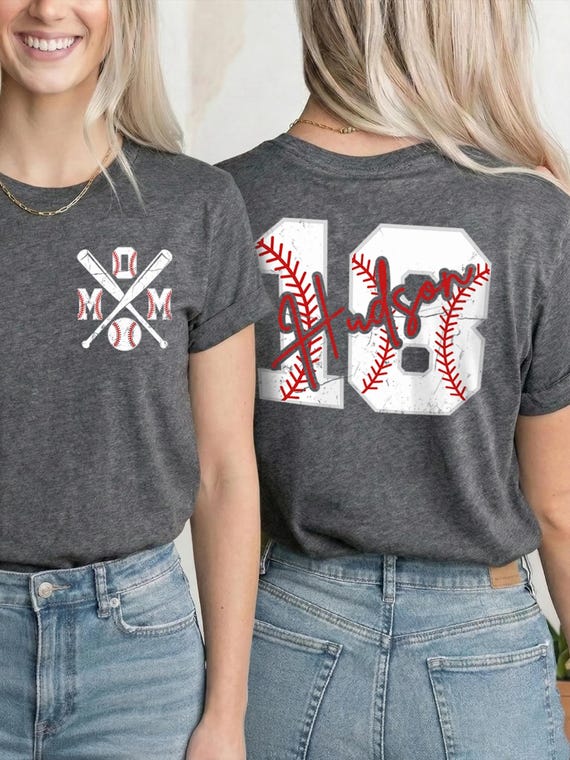 Baseball Mom Shirt, Custom Number Name Hoodie Sweatshirt Game Day Team Jersey Gift Top