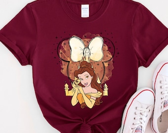Princess Belle Shirt, Beauty Beast Shirt, Disney Princess Shirt, Cute Belle Tee, Mickey Ears Tee, Disney Girl Shirt, Disney Princesses Shirt