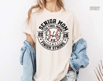 Comfort Colors Senior Mom Dad Baseball Shirt Custom Name The Final Inning 2026 Vintage