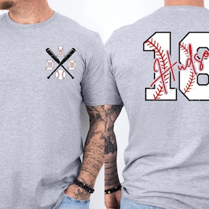 Visual description of the customization options. The back print is fully personalized, allowing customers to choose any 1 or 2-digit number (like 1, 10, 23, 99) and any last name. This makes it suitable for school teams, travel ball, or recreational leagues.