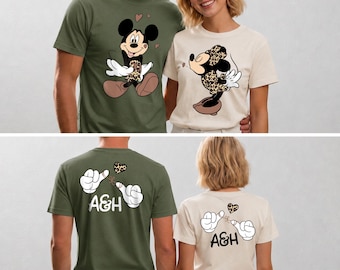 Custom Disney Couple Shirt Safari Two Sided Leopard Pinky Promise Sweatshirt Matching Trip