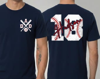 Baseball Dad Shirt, Custom Number Name Hoodie Sweatshirt Game Day Team Jersey Gift Top
