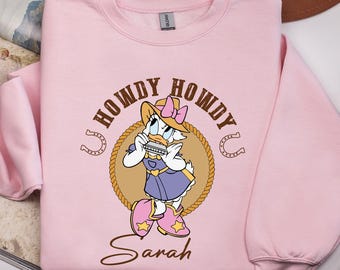 Mickey Minnie Donald Daisy Shirt, Western Disney Howdy Tee, Cowboy Cowgirl Matching Trip T-Shirt, Cute Country Style Disney Top