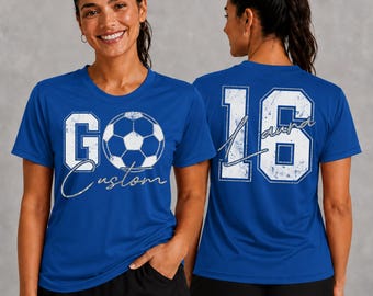 Custom Soccer Jersey Shirt Personalized Performance Tee Athlete Number Name Gift Team