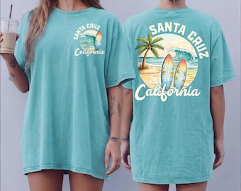 Santa Cruz California Surf Shirt Comfort Colors Vintage Beach Tee Retro Oversized Top