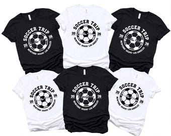 Matching Family Soccer Trip Shirt Group Vacation USA Football Squad Custom 2026 Tee
