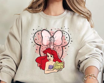 Disney Princess Ariel Shirt, Little Mermaid Sweatshirt, Disney Girls Trip, Disney Minnie Ears Ariel Tee, Disney Princess Shirt,Ariel Mermaid