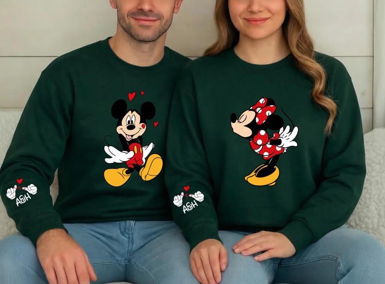 This cute matching couples design is a fun way to express love. Each piece is printed using high-quality techniques that ensure long-lasting artwork. Choose between shirts, sweatshirts, or hoodies. Add initials to the sleeve to create a custom piece that feels meaningful and thoughtful for your partner.