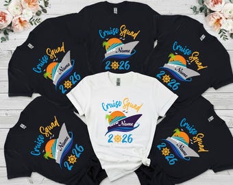 Custom Cruise 2026 Squad Shirt – Matching Family Vacation Tees, Personalized Holiday Crew Apparel