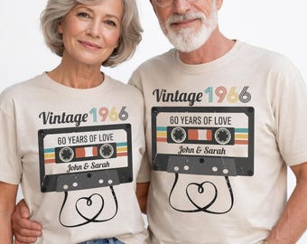 Vintage 1966 Shirt 60th Anniversary Custom Matching Couple Hoodie Grandparents Gift