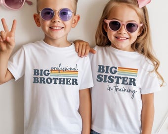 Big Sister Big Brother Toddler Shirt, Baby Bodysuit Sibling Announcement Outfit