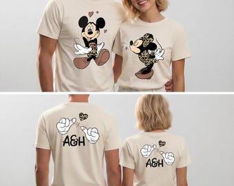 Custom Disney Couple Shirt Safari Two Sided Leopard Pinky Promise Sweatshirt Matching Trip