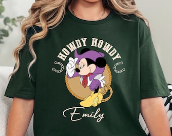 Mickey Minnie Donald Daisy Shirt, Western Disney Howdy Tee, Cowboy Cowgirl Matching Trip T-Shirt, Cute Country Style Disney Top