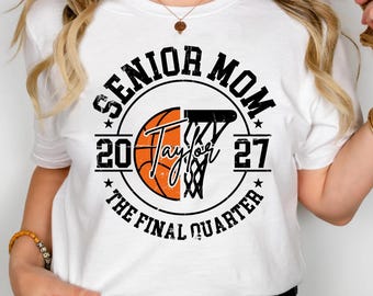 Custom Senior Mom Dad 2027 Basketball Shirt Final Quarter Player Name Sweatshirt