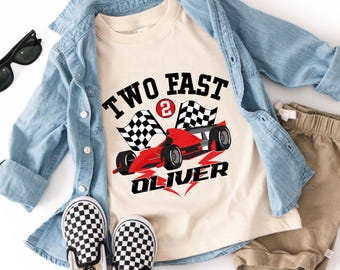 Custom Two Fast Birthday Shirt: Personalized Race Car Design, Pit Crew for Family, Racing Outfit,