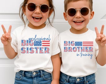 Patriotic Sibling Shirts Fourth America Independence Matching Bodysuit Sweatshirt Gift