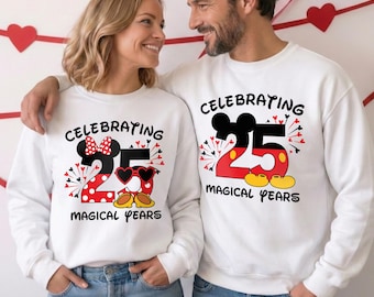 25th Anniversary Disney Magical Years Tee Mickey Minnie Couple Shirt Sweatshirt Hoodie Matching Gift