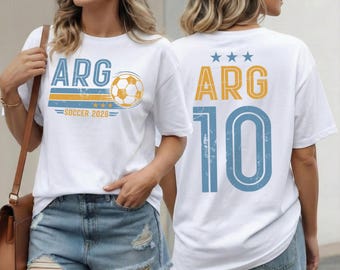 Argentina Soccer Shirt 2026 Match Tee Retro Number 10 Fan Sweatshirt Graphic Top