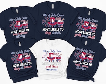 Patriotic 4th of July Matching Tees, Funny USA Family Shirts, Independence Day Group Outfit, Red White Blue Holiday Wear