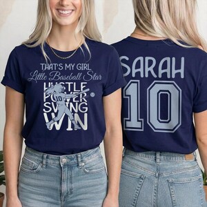 Custom Baseball Mom Shirt Name Number Back Print Game Day Sweat Two Sided Tee