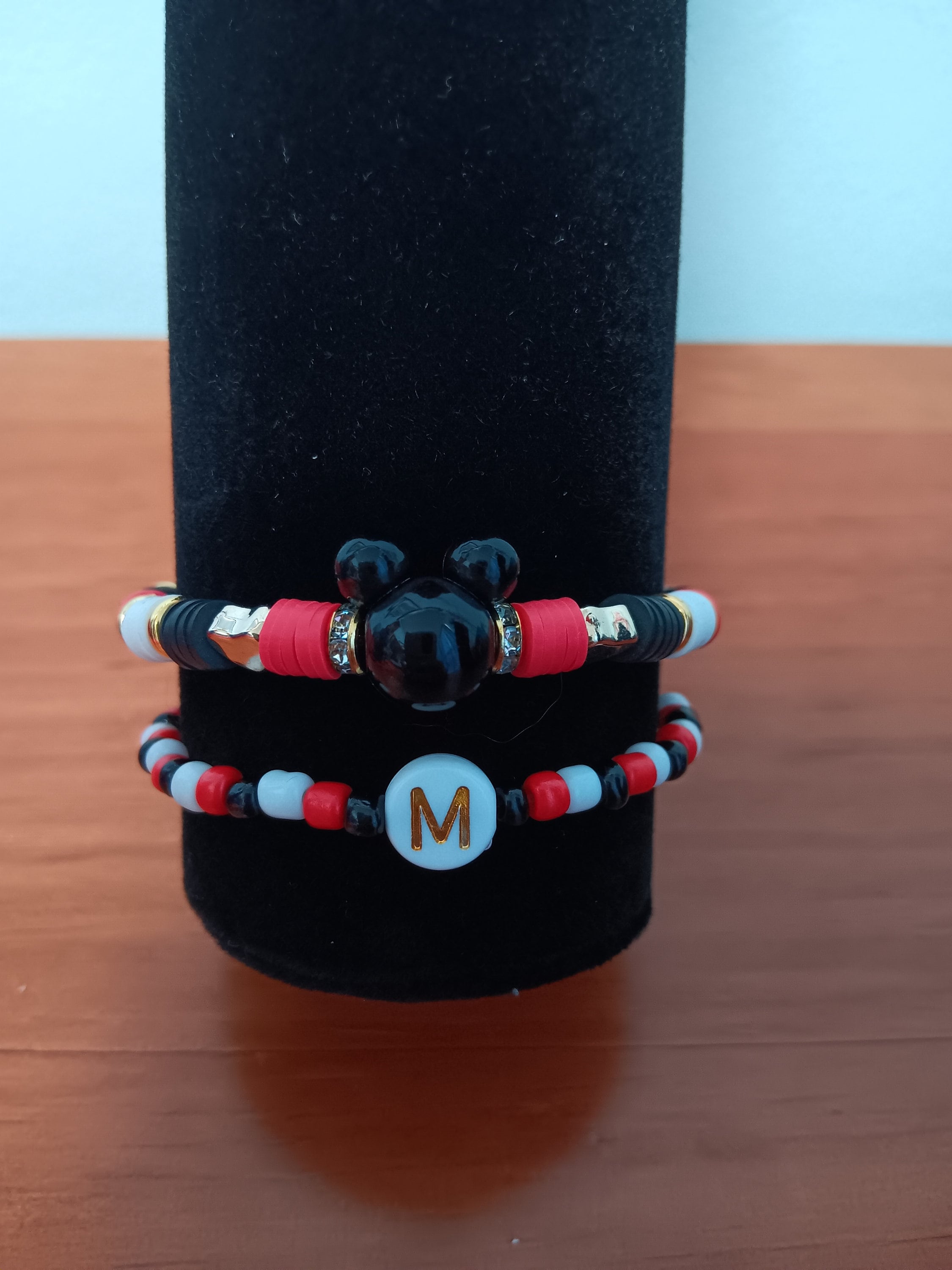 Mickey Mouse Bracelets Set, Haishi Beads, Clay Beads, Glass