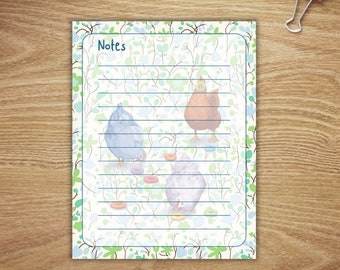 Chickens and Fruit Loops Tear Off Notepad / Hen Notebook / Country Farm Gifts / A5 / Lined Notepad / Pet chicken Stationery / Alex Porter