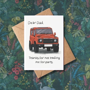 Danke, dass du mich nicht gegen Teile getauscht hast Karte | Lustige Landrover Defender Papa Karte | Landrover Defender Vatertagskarte