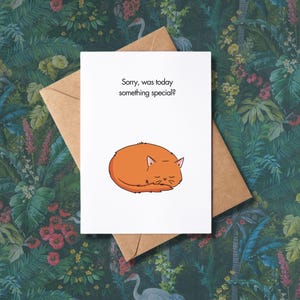 Lustige Ginger Cat Karte | Umweltfreundliche Geburtstags- oder Alltagskarte