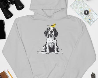 Beagle and Yellow Bird Soft Hoodie