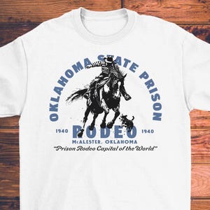 Vintage Oklahoma Prison Rodeo Unisex T-shirt, Cowboy Tee, Western Rodeo Shirt, Retro Graphic Tee, Distressed Graphic Tee