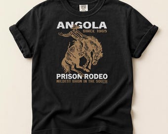 Vintage Angola Prison Rodeo T-Shirt, Unisex Tee, Graphic Top, Festival Clothing, Unique Gift for Cowboys