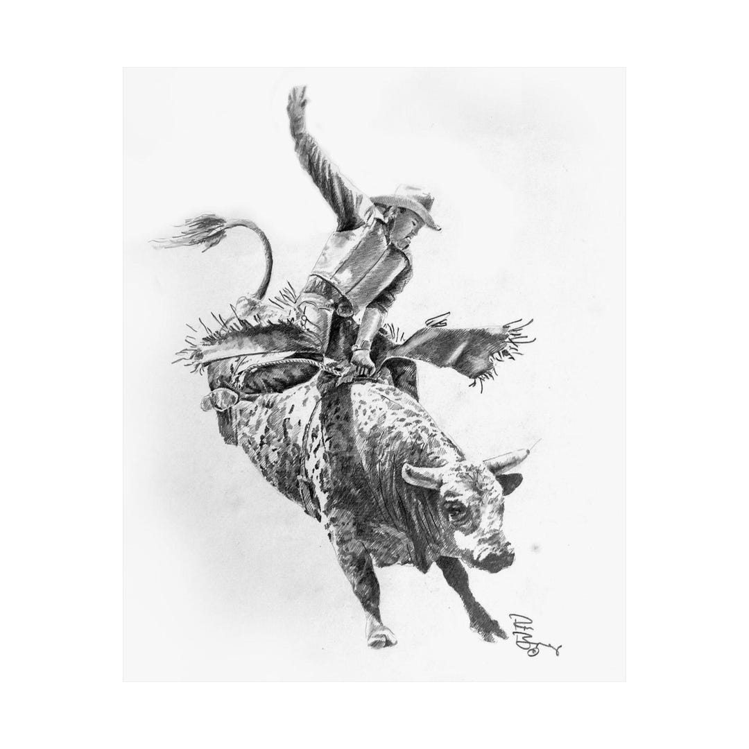 Bull Rider, Custom Print - Etsy