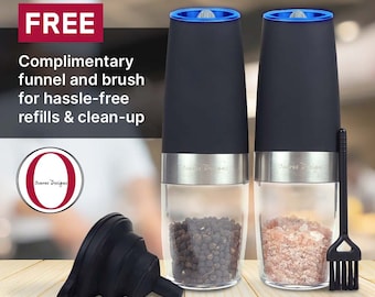 Premium Electric Salt & Pepper Grinder Set — Battery Powered  Spice Mills, Adjustable Coarseness, LED Light, Modern Kitchen Essentials