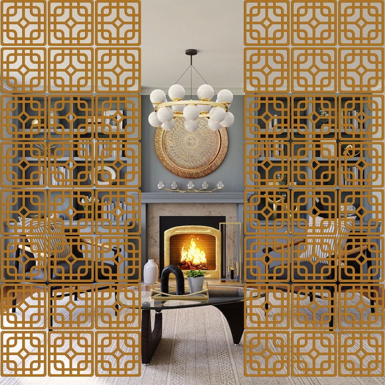 Wooden Hanging Room Divider Panels, Interior Partition, Room Divider