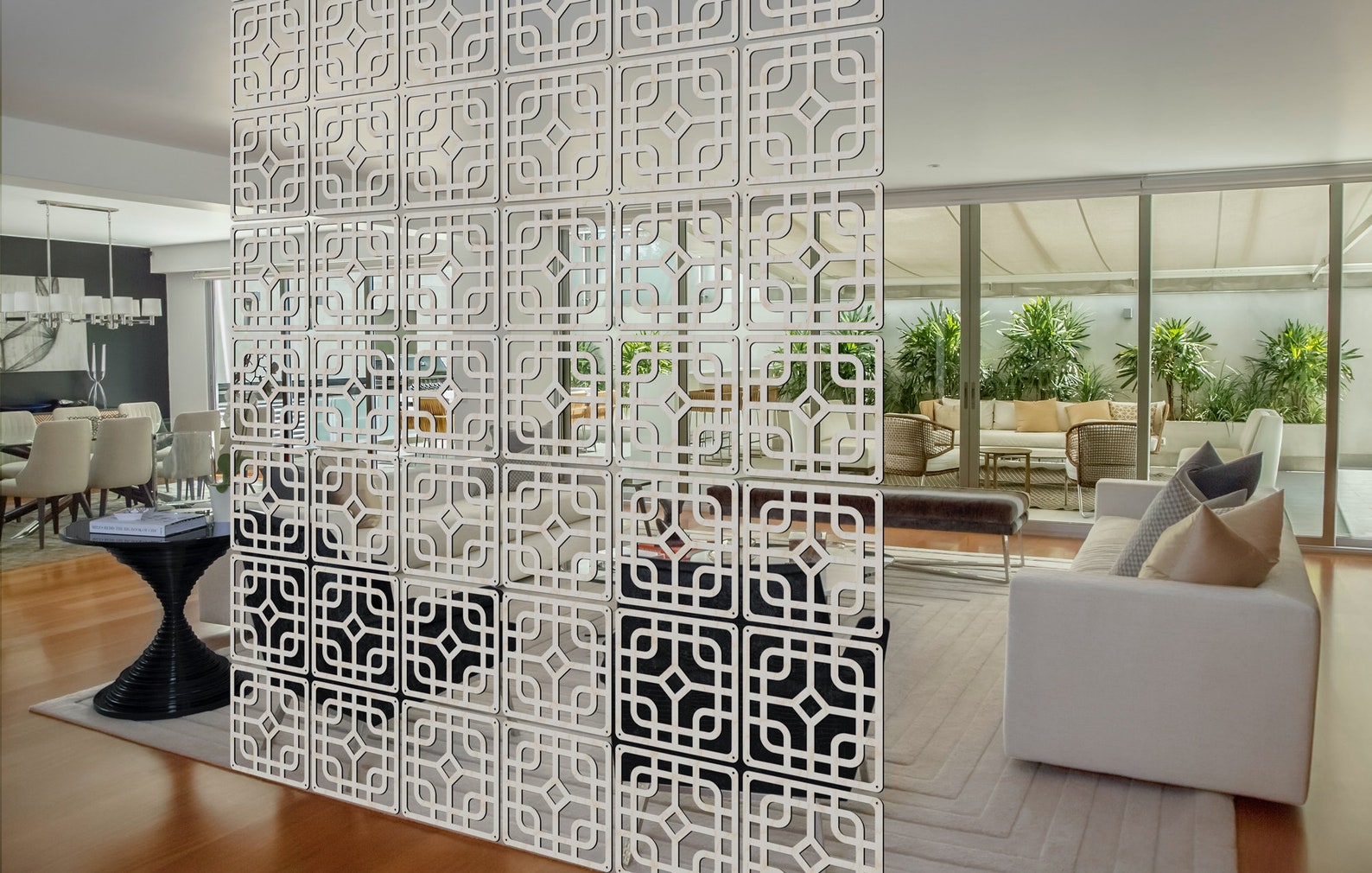 Wooden Hanging Room Divider Panels, Interior Partition, Room Divider