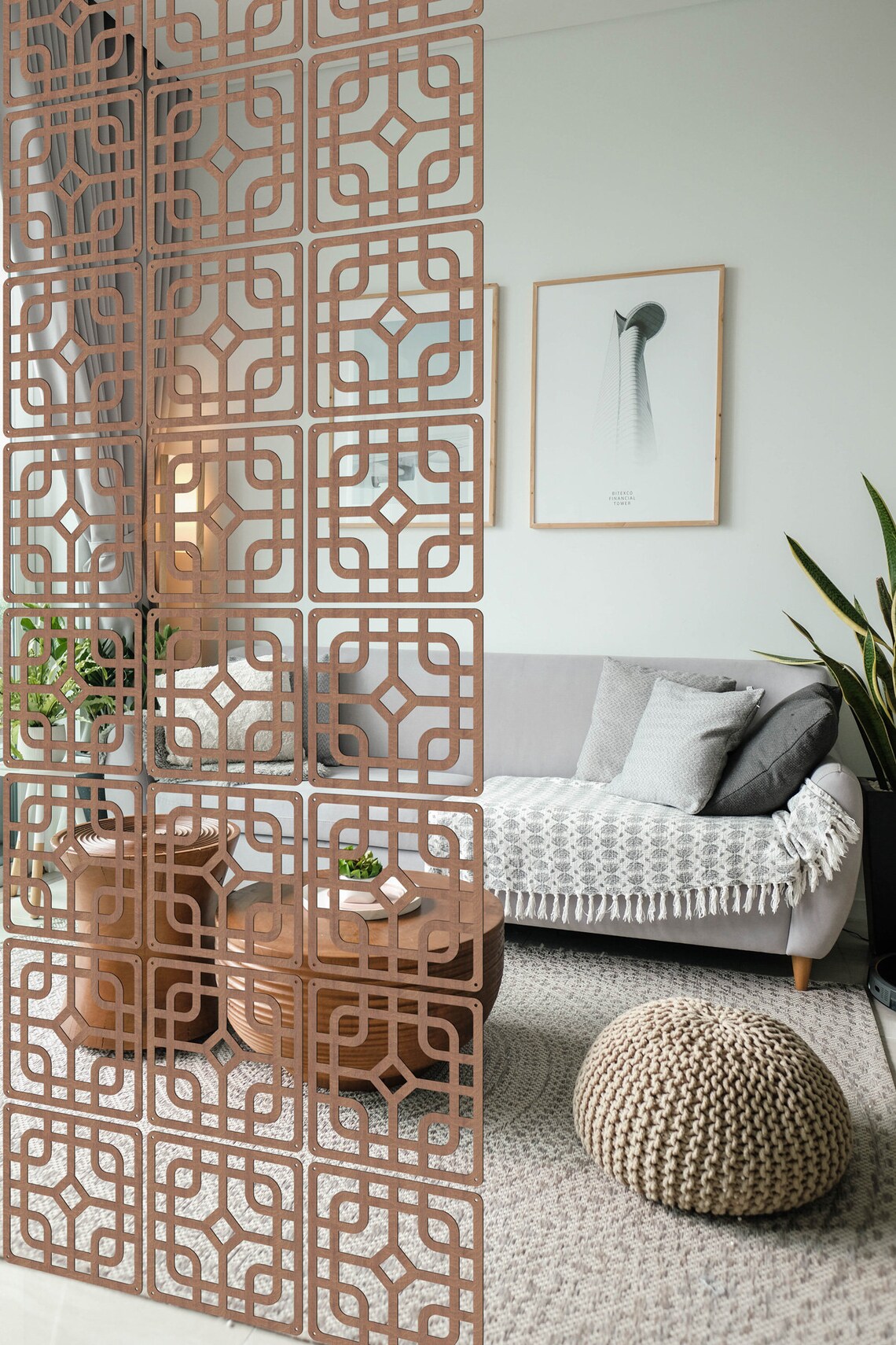 Wooden Hanging Room Divider Panels, Interior Partition, Room Divider Screen, Modular Wall Panels