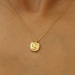 Collana con ciondolo a spirale, gioielli cosmici costieri minimalisti in oro e argento, regalo semplice per lei