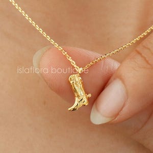 Small Cowboy Boot Charm Pendant Necklace, Cowgirl Western Aesthetic, Country Jewelry, Bridesmaid Bestie Her Gift