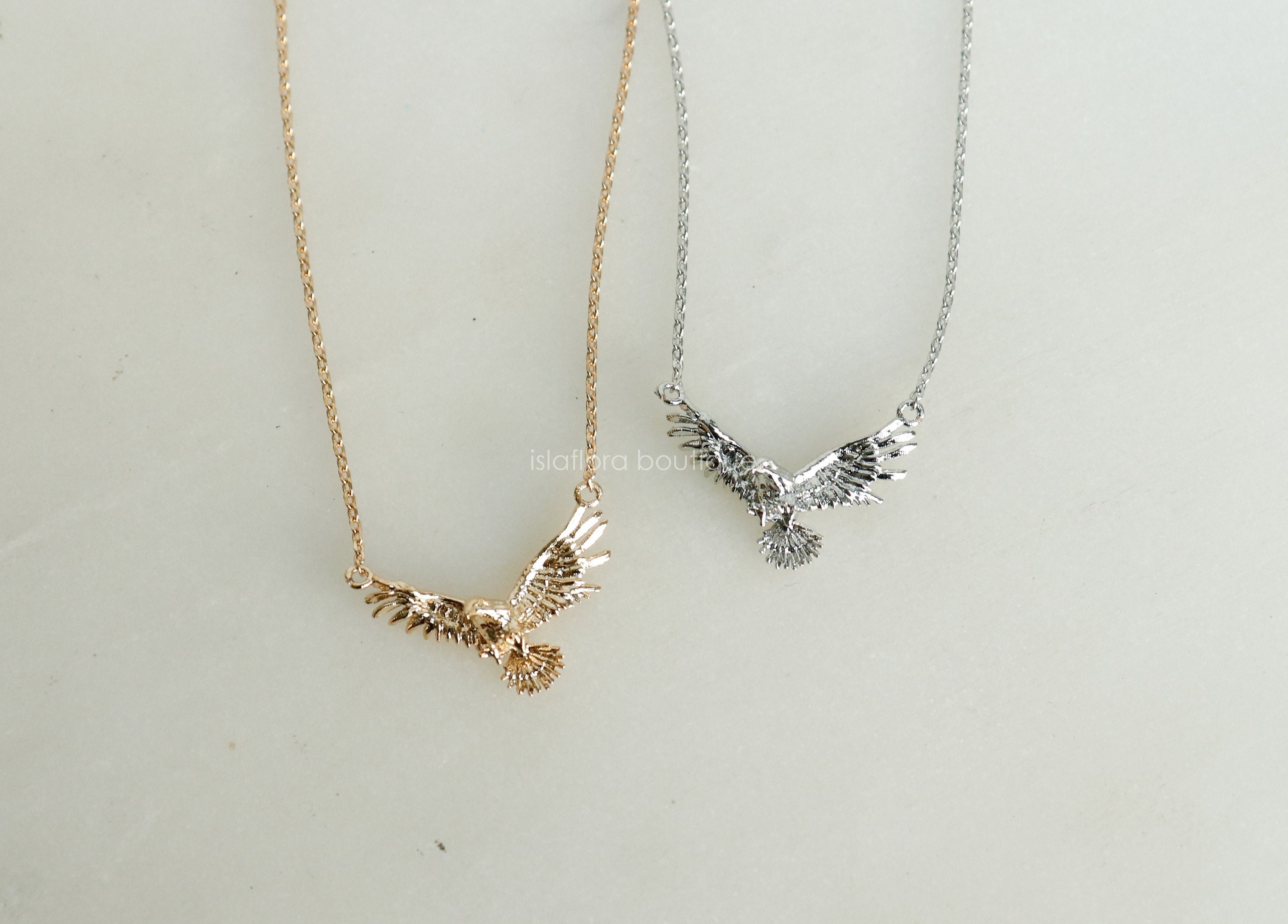 Phoenix Bird Necklace Rhodium on Sterling Silver - Nontarnish Phoenix Bird Necklace Rhodium on Sterling Silver - Nontarnish