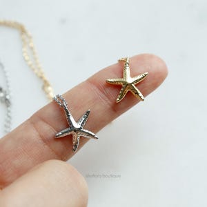 Dainty Starfish Necklace: Gold Plated Beach Jewelry