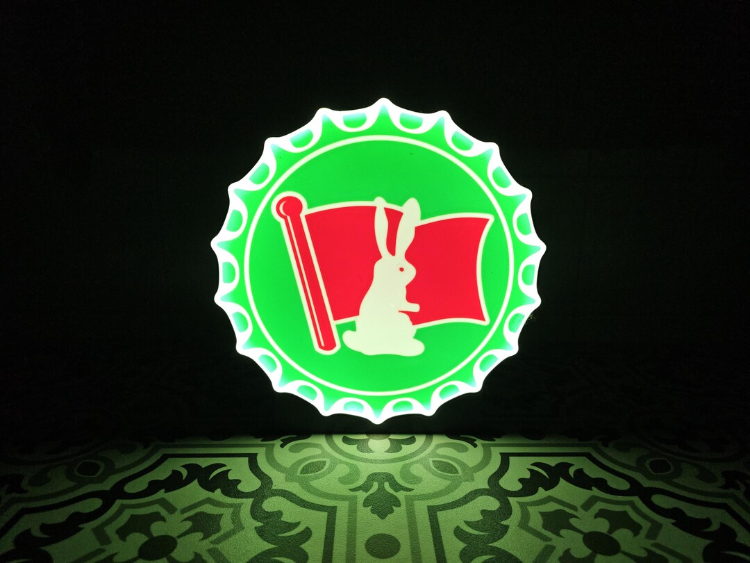 Rabbit Flag Pilsner Beer Bottle Cap LED Lightbox – Bar Mancave Decor - Etsy