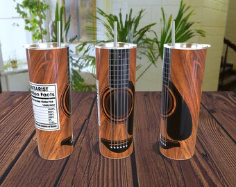 Guitarist Nutrition Facts Tumbler Design - 20oz Full Wrap (Digital Download)