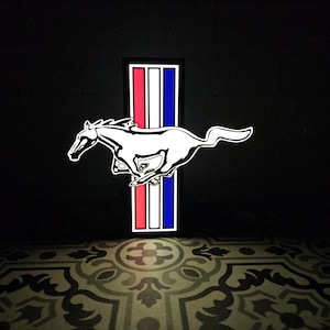 Ford Mustang LED Lightbox Sign - 3D Printed Decor