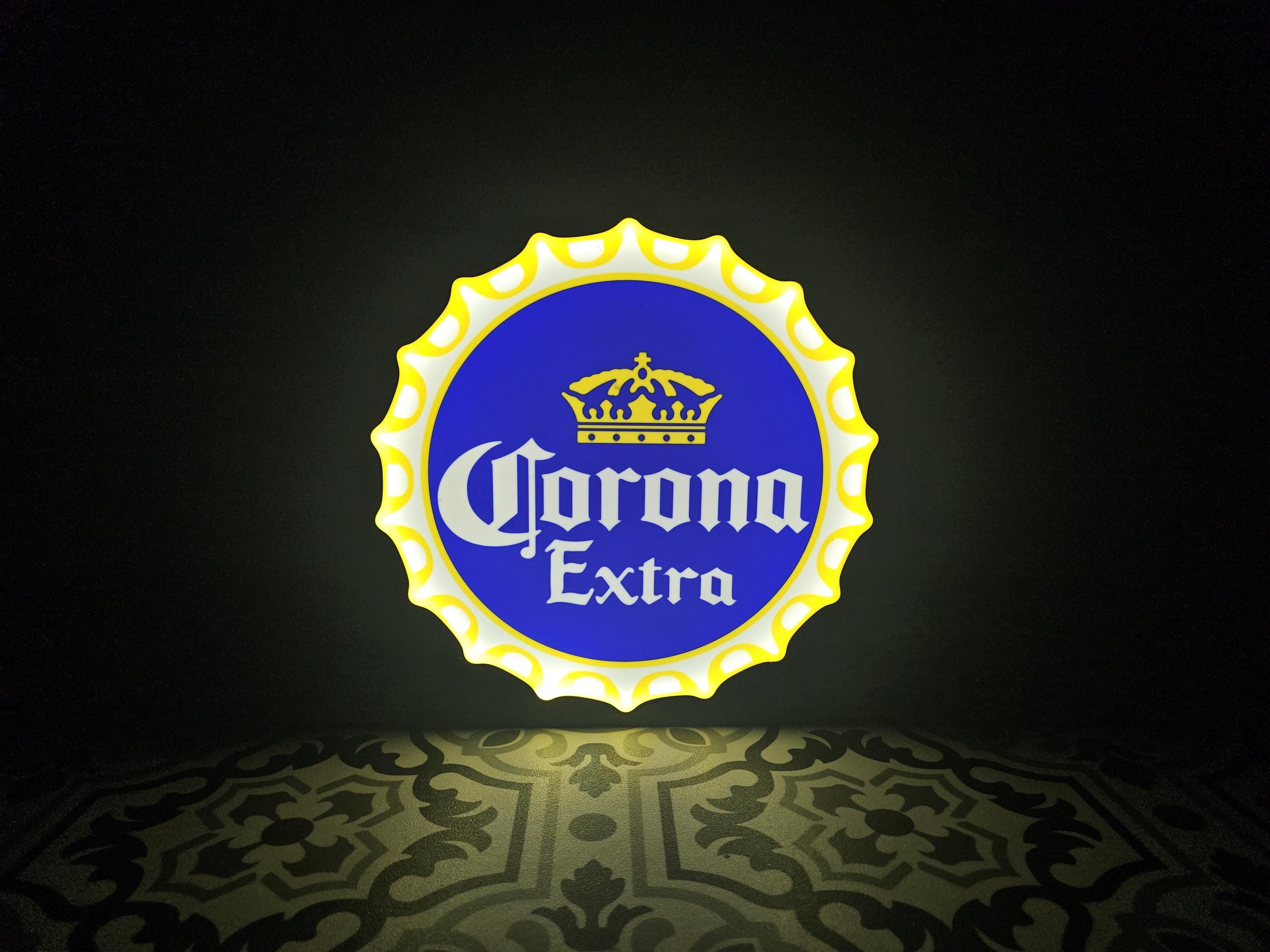 Corona Extra Beer Bottle Cap LED Lightbox Sign – 3D Printed Bar