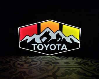 Toyota Retro Mountains LED Lightbox Sign – 3D Printed
