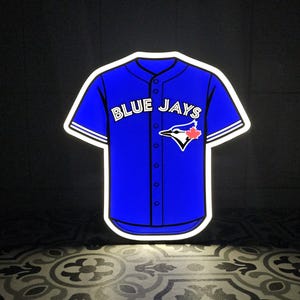 Lampada LED con supporto staccabile della maglia dei Toronto Blue Jays – Decorazione Mancave stampata in 3D