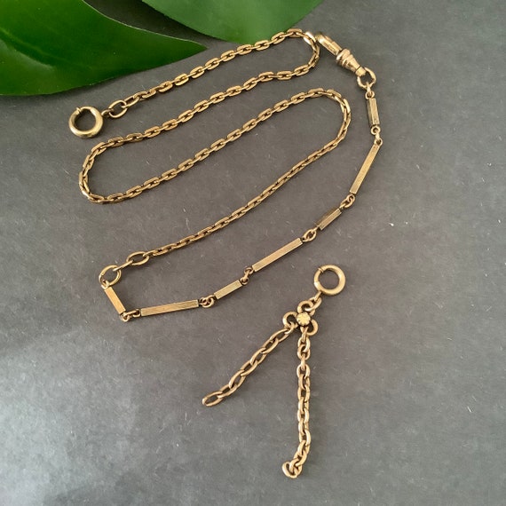 Vintage Antique Gold Filled Watch Chain Necklace … - image 1