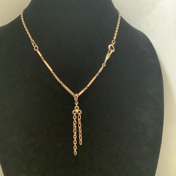 Vintage Antique Gold Filled Watch Chain Necklace … - image 4