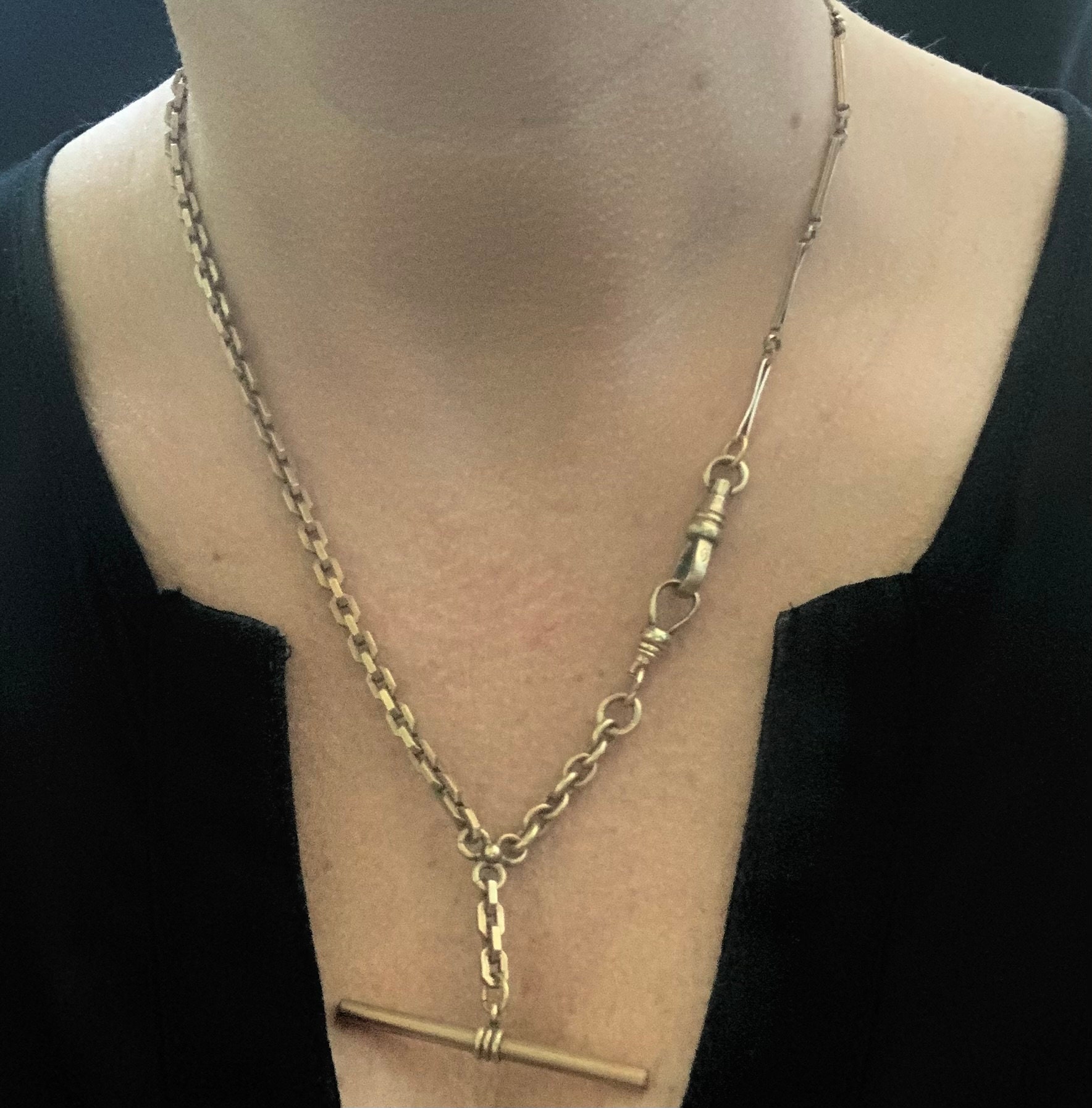 Vintage 18 Antique Gold Filled Simmons Watch Chain Necklace Charm ...